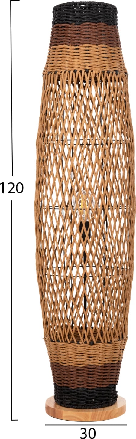 Llambë qëndrore në këmbë FH4343 metal-letër litar në ngjyrë bezhë rëre dhe e zezë Φ30Χ120Hcm