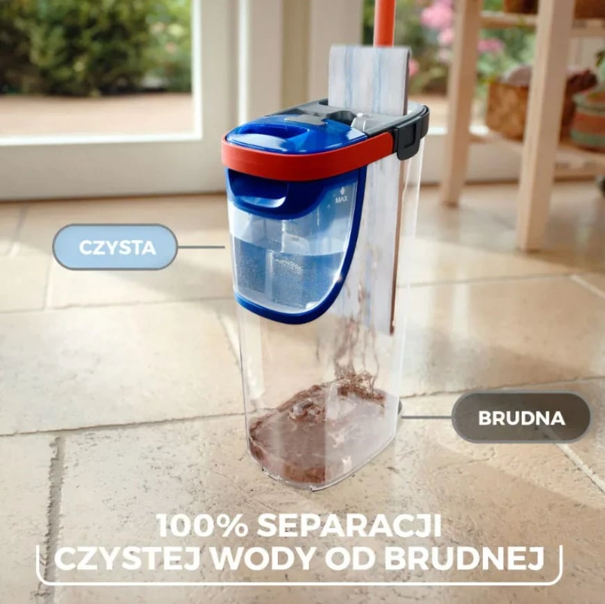 Mop i sheshtë Vileda H2prO, mikrofibër, i zi
