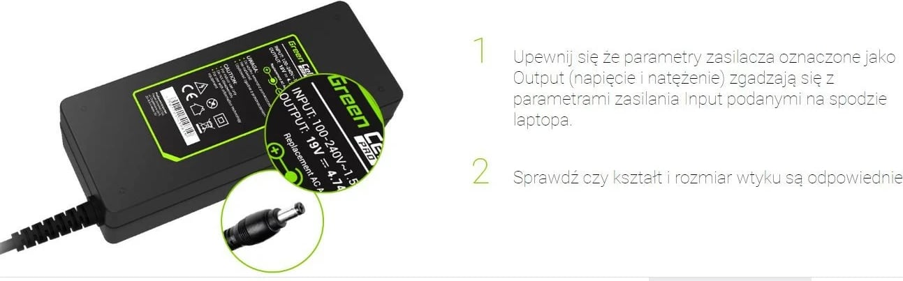 Karikues PRO Green Cell për laptop, 19V 4.74A, AD27AP, i zi