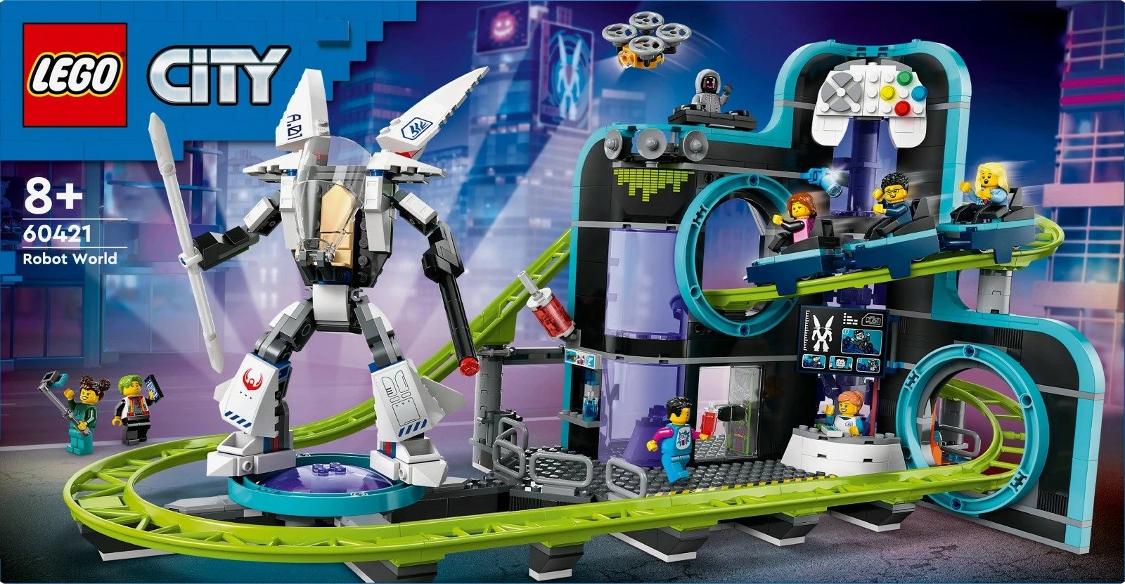 Set LEGO City Robot World Park me roller coaster, 986 pjesë, për fëmijë 8+