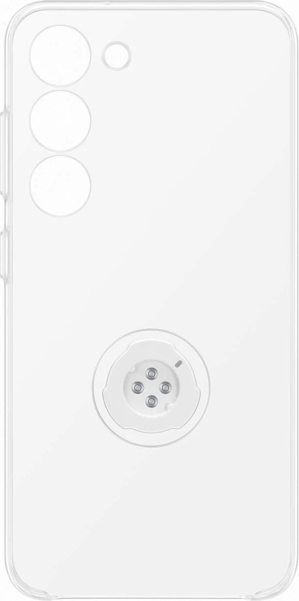 Mbështjellës Samsung Clear Gadget Case për Galaxy S23, me mbajtëse gishti dhe qëndrim, Transparent