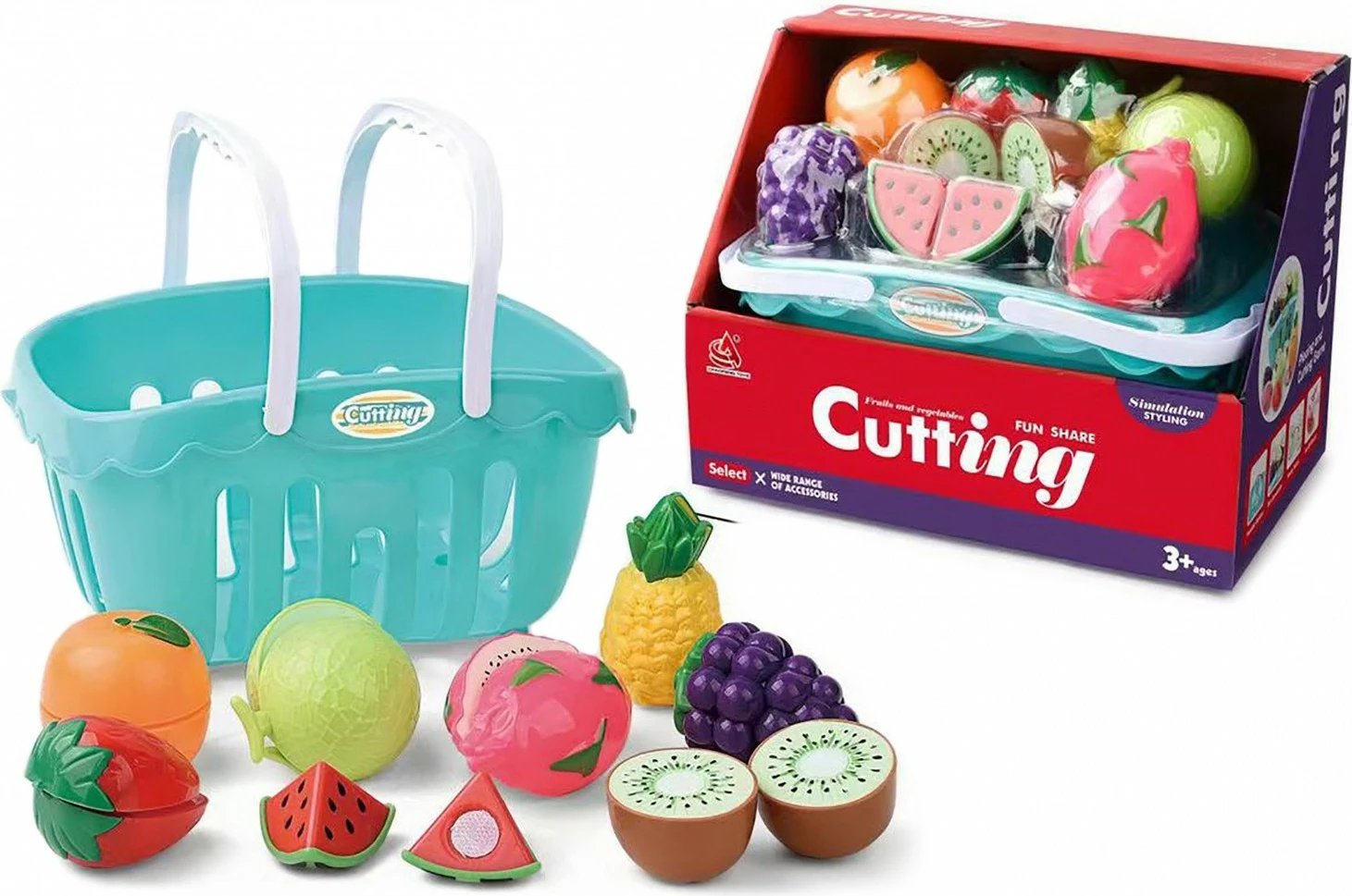 Set lodrash Artyk, 170508, shportë me fruta plastike për prerje, shumëngjyrëshe
