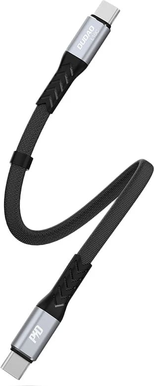 Kabllo USB-C në USB-C Dudao L10C, 0.23m, 100W, e zezë