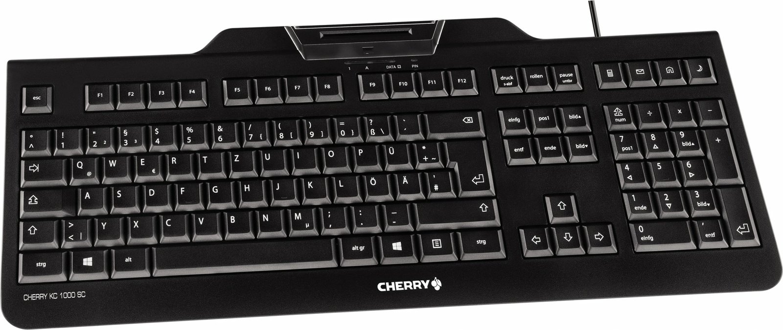 Tastierë Cherry KC 1000 SC, Full-size, Wired, USB, QWERTZ, E zezë