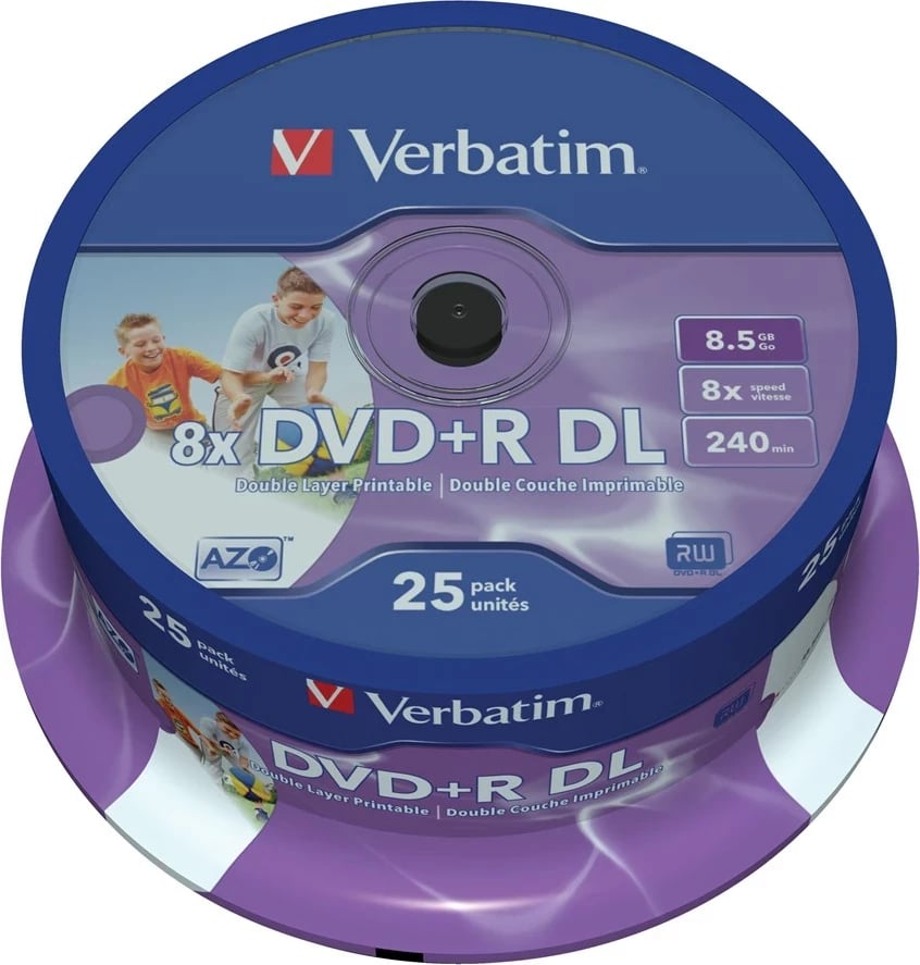 DVD Verbatim 43667, 8.5 GB, DVD+R DL, 25 copë