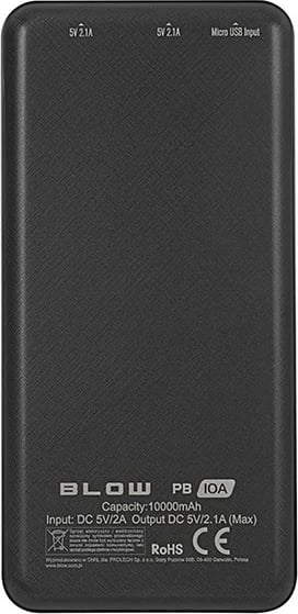Power bank BLOW PB10A 10000mAh, e zezë