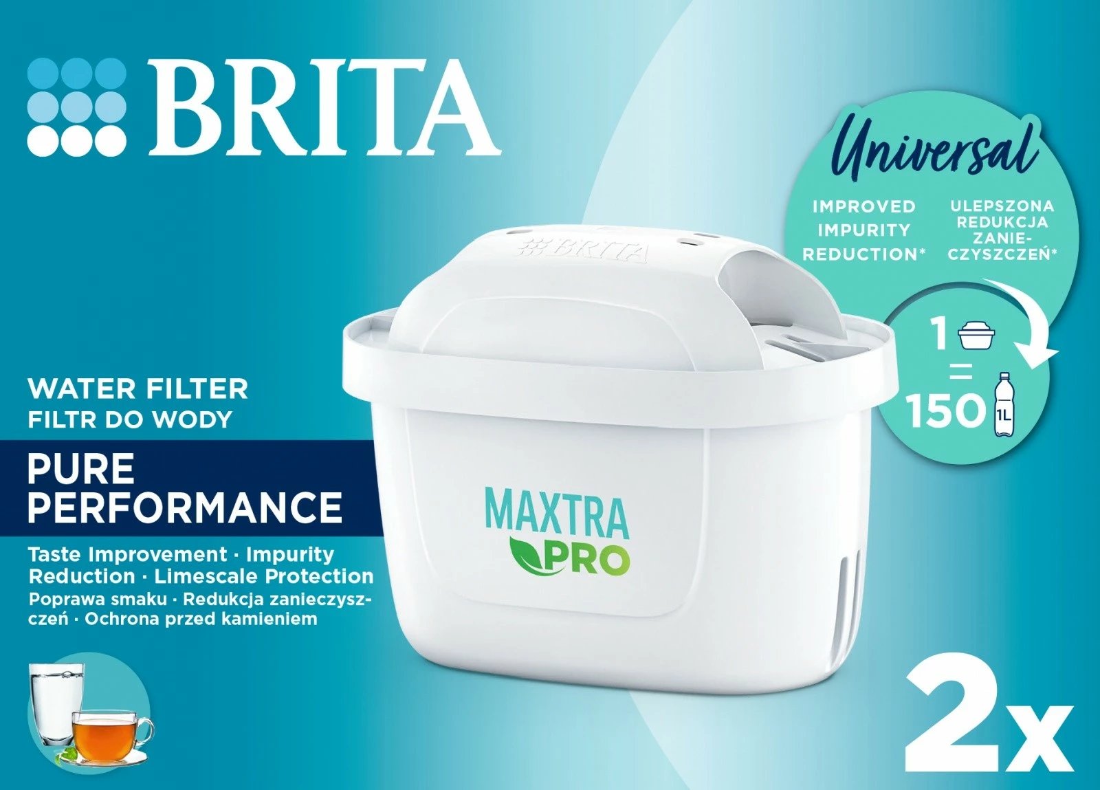 Filtra uji Brita Maxtra PRO Pure Performance, 2 copë Filtra uji Brita Maxtra PRO Pure Performance, 2 copë