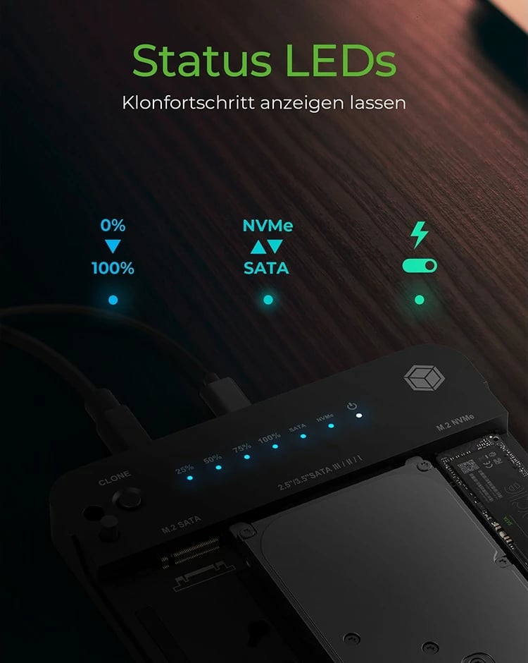 Docking station ICY BOX IB-2915MSCL-C31, klonim HDD/SSD, USB 3.2 Gen 2, i zi