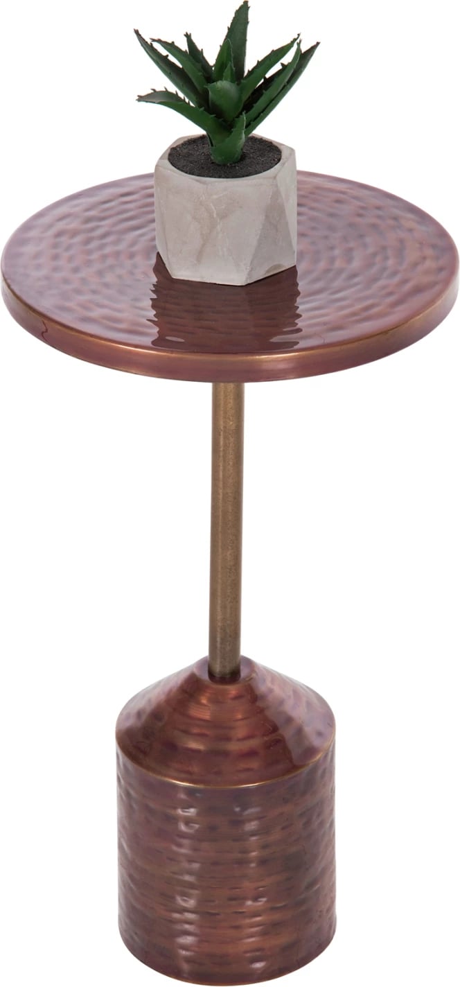 Tavolinë anësore Bombay FH4251.06 metalike, ngjyrë bakri, Φ25.5x51.5H cm