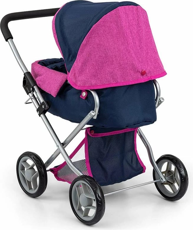 karrocë për kukulla, Milly Mally, Alice Prestige, thellë me djep të heqshëm, për kukulla deri 40 cm, palosëse, blu e errët