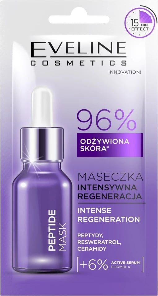Maskë për fytyrë Eveline Cosmetics Peptides Mask Intensive Regeneration për femra 8ml