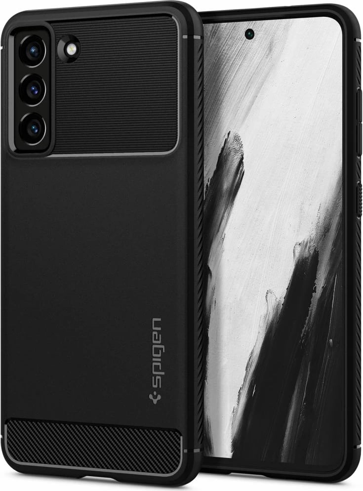 Mbështjellës Spigen Rugged Armor për Samsung Galaxy S21 FE, Matte Black