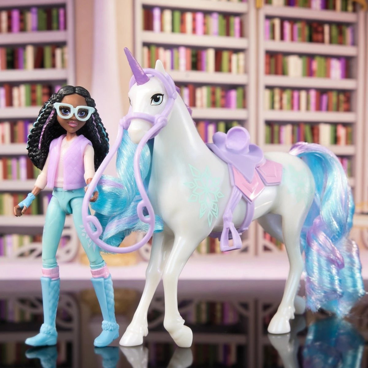 Set figurina Unicorn Academy Spin Master 6071175, Ava dhe Leaf, 11 cm + 13 cm, për vajza