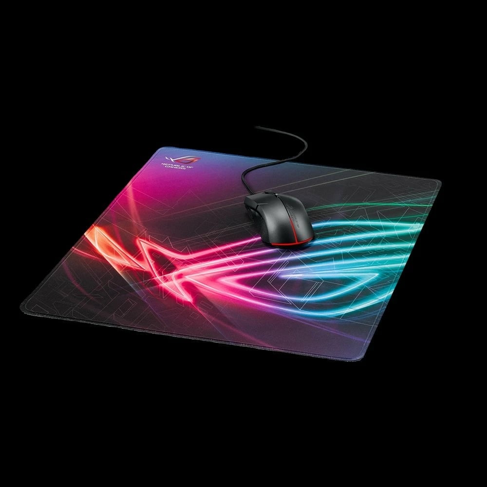 Mauspad ASUS ROG Strix Edge, gaming, multikolor, 450x400mm, gome, antirrëshqitës