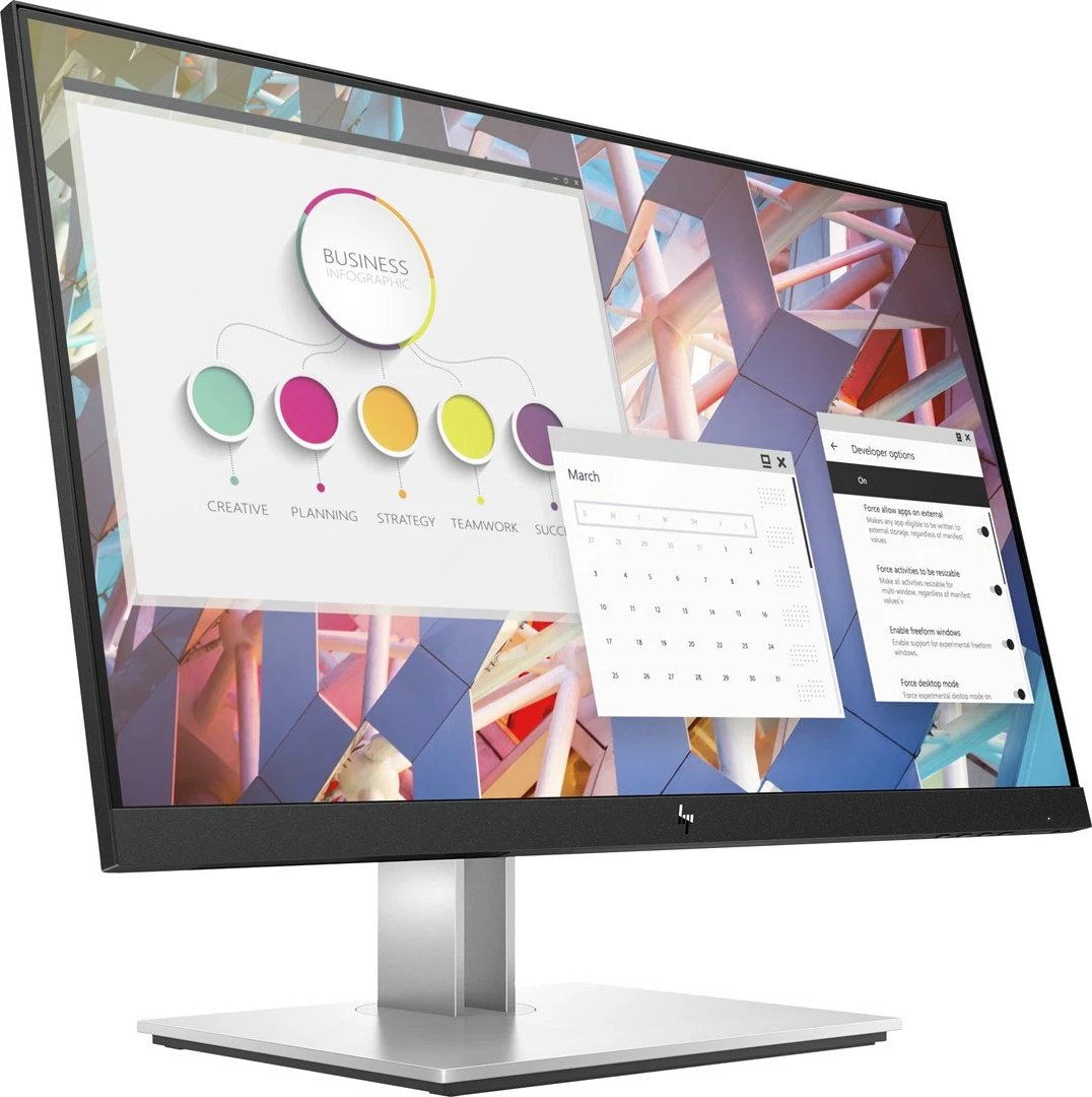 Monitor HP E-Series E24, 23.8'', Full HD, hiri/argjend