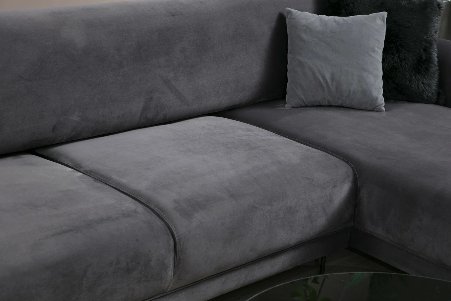Kënd divan-krevat Atelier del Sofa, këndi djathtë, ngjyrë antracit