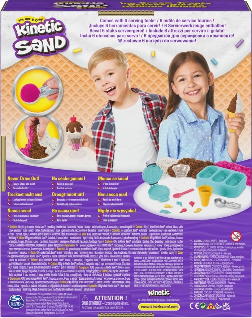 Set lodrash Kinetic Sand Scents, Ice Cream Treats, për fëmijë, Rozë
