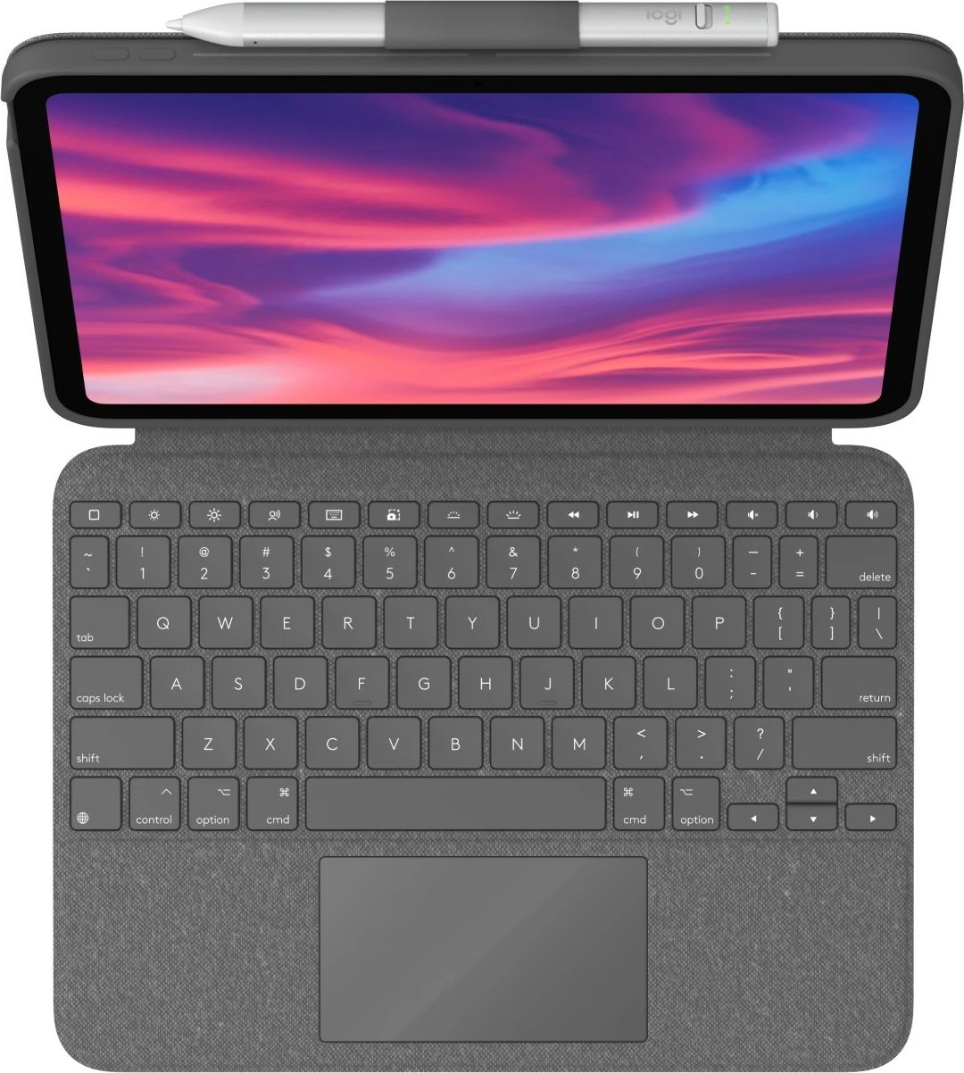 Mbështjellës me tastierë Logitech Combo Touch për iPad 10th Gen, AZERTY, Oxford Grey