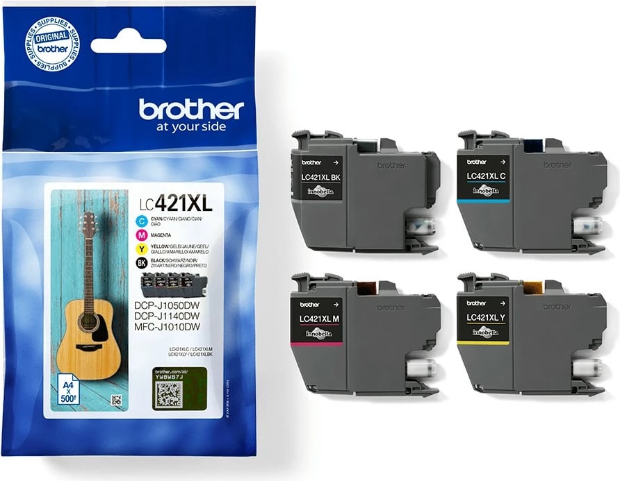 Toner Brother LC421XLVAL, DCP-J1050DW, 500 faqe, Multipack, E zezë, Cyan, Magenta, E verdhë