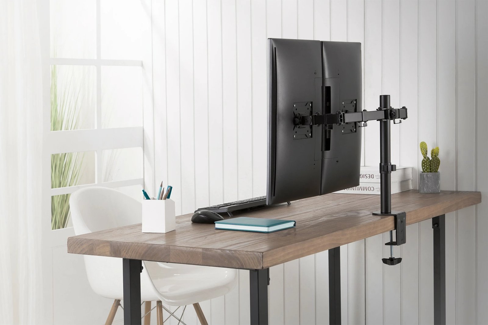 Mbajtës monitori Digitus, Universal, për dy monitorë, 15"-32", i zi