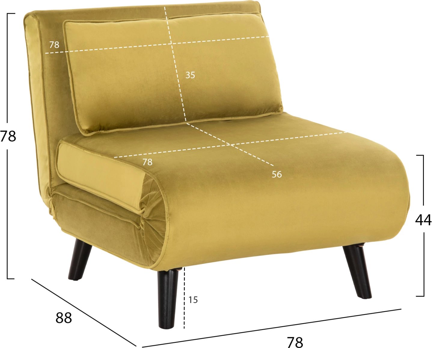 Fotele kadife BRAXTON FH8425.23, 78x88x78Hcm, e gjelbër