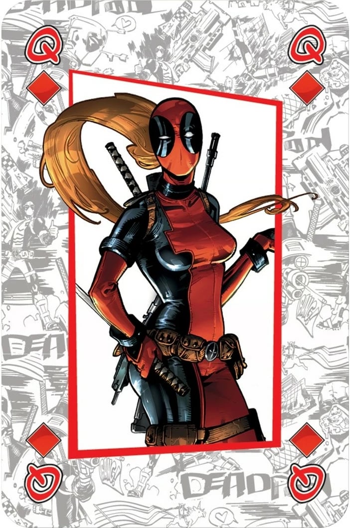 Letra loje Waddingtons Deadpool, 52+2, tematikë Marvel, kuqe