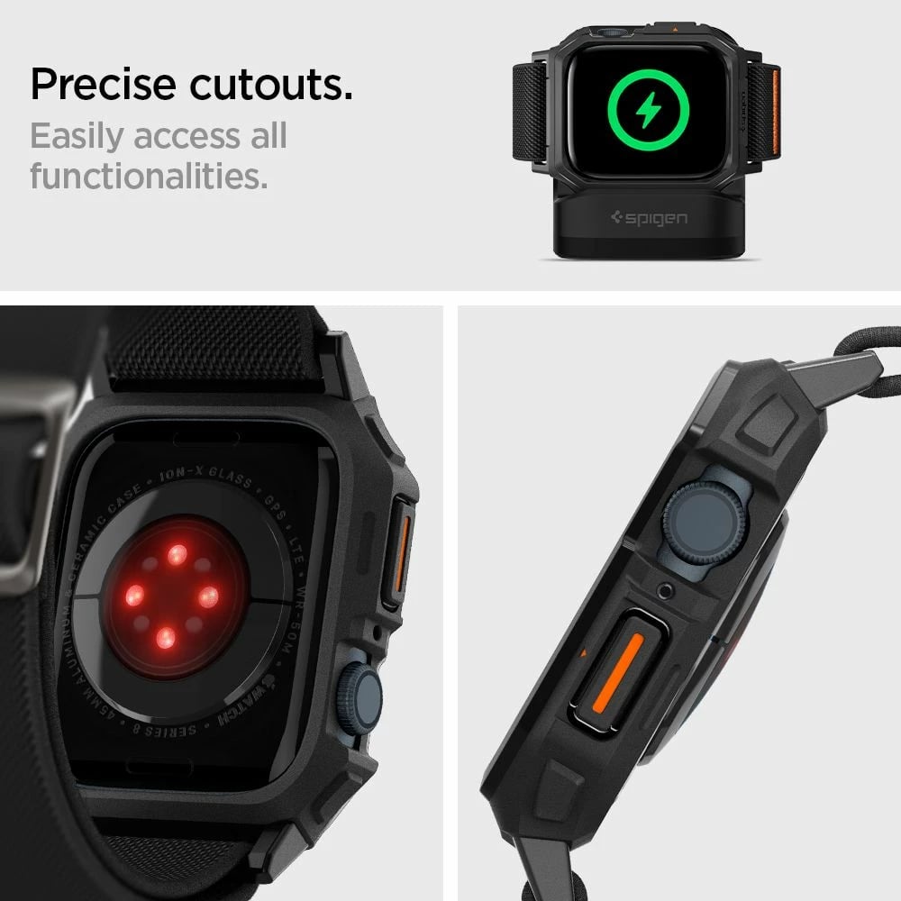 Mbështjellës Spigen Lite Fit Pro me rrip për Apple Watch 4/5/6/7/8/9/SE 44/45mm, e zezë
