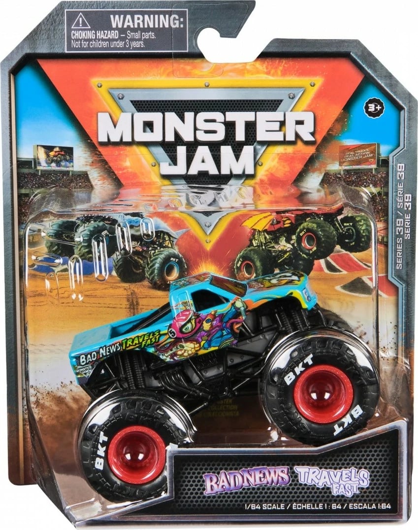 Lodër veturë Monster Jam Spin Master 1:64, metal dhe plastikë, ngjyra të përziera, 1 copë