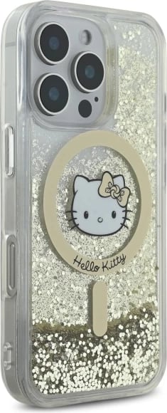 Mbështjellës Hello Kitty Liquid Glitter Fever MagSafe për iPhone 16 Pro Max, Ari