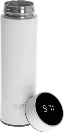 Termus, Adler, AD 4506, 473ml, ekran LED me prekje, izolim vakum, çelik inox SS304, e bardhë