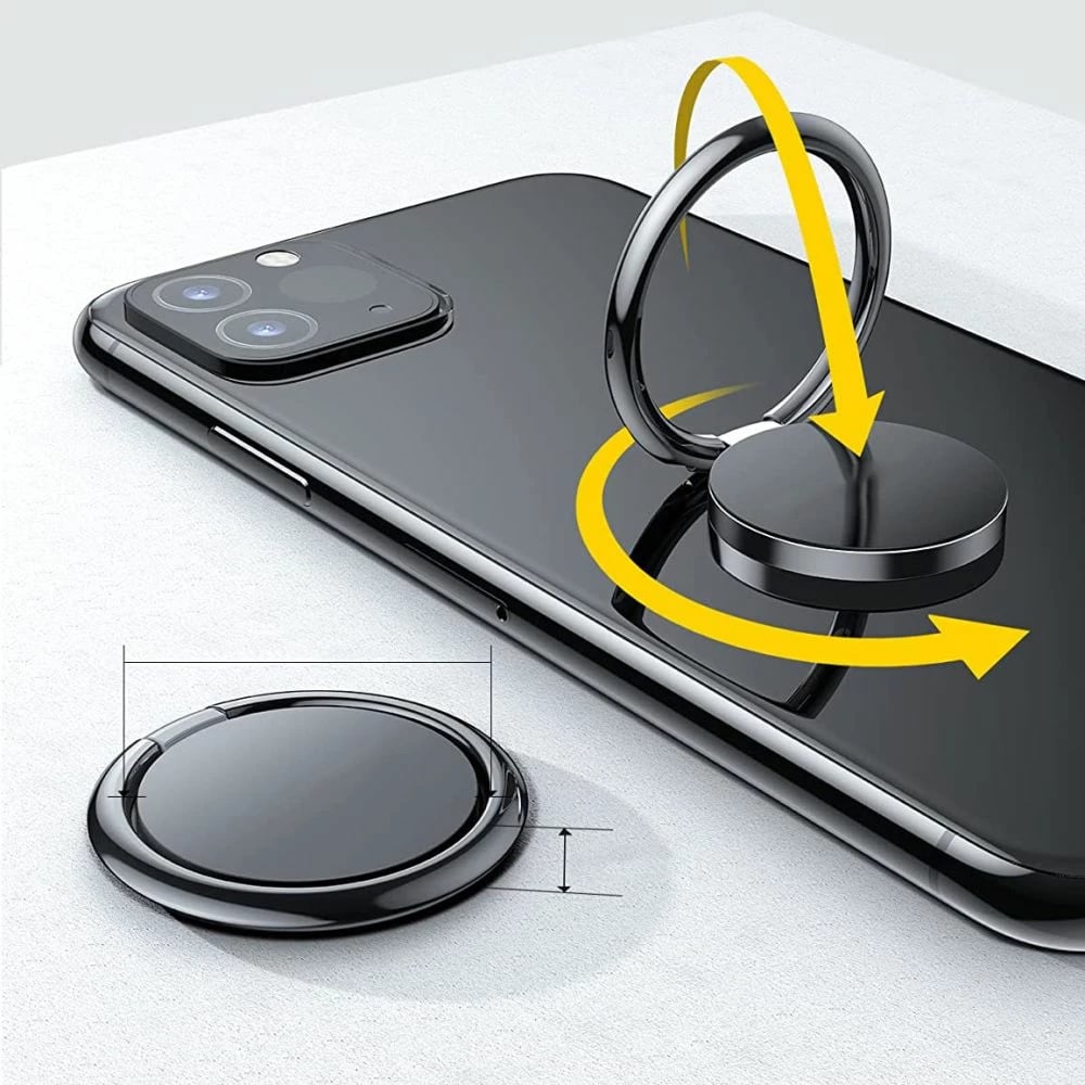 Mbajtës magnetik për telefon Tech-Protect, unazë me stand, e zezë