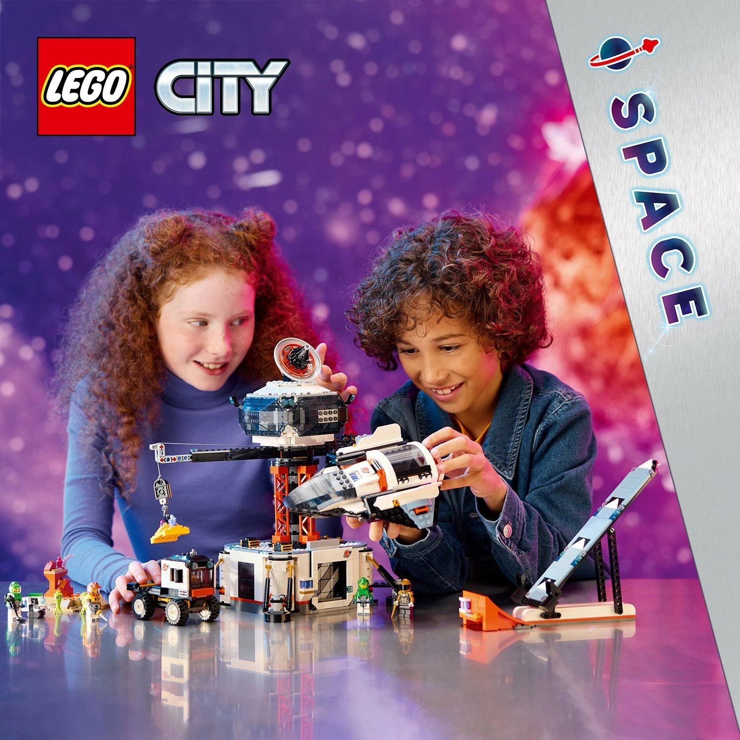 Set ndërtimi LEGO City Space Base and Rocket Launchpad 1422 pjesë, shumëngjyrësh