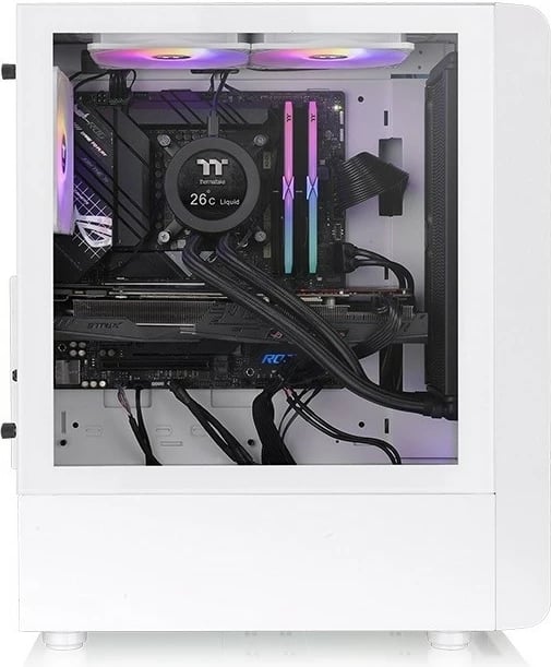 Kasë Thermaltake S200 TG ARGB, Midi Tower, ATX, micro ATX, Mini-ITX, e bardhë