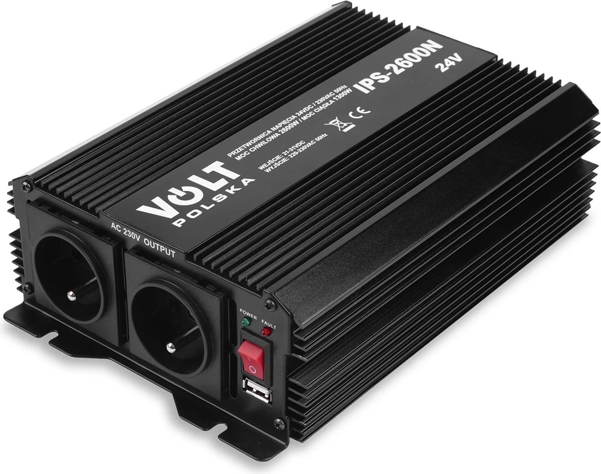 Konvertues Volt Polska IPS 2600 N, 24V DC në 230V AC, i zi