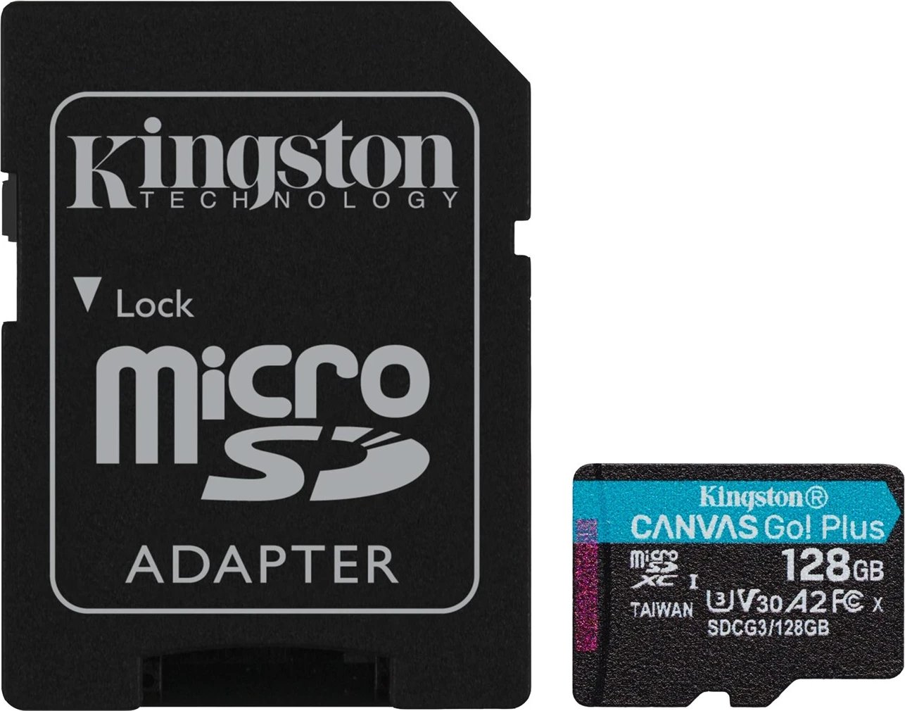 Kartë memorie Kingston MicroSD Canvas Go Plus, 128 GB, e zezë