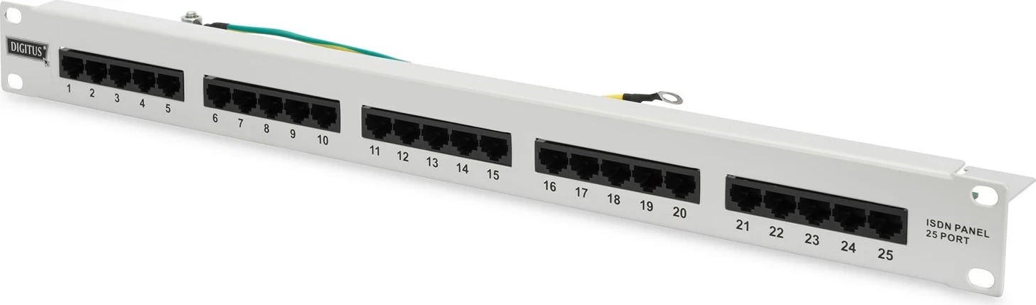 Panel patch DIGITUS DN-91325-1, 25 porta RJ45, 19", 1U, Gri