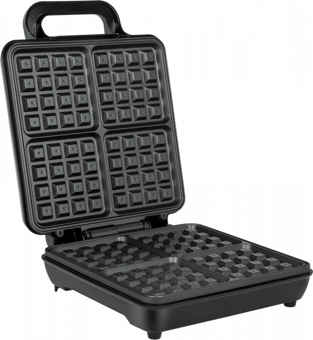 Aparat për waffle TEESA TSA3224, 1100W, 4 copa, Teflon, zi/inox