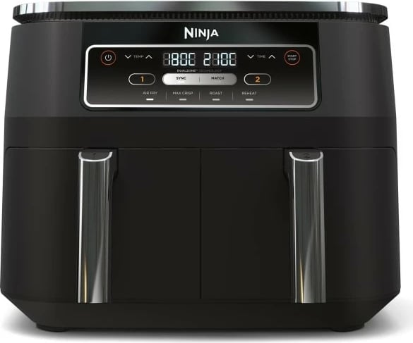 Furrë me ajër Ninja Foodi AF200EU, 7.6L, 2 shporta, 2400W, e zezë