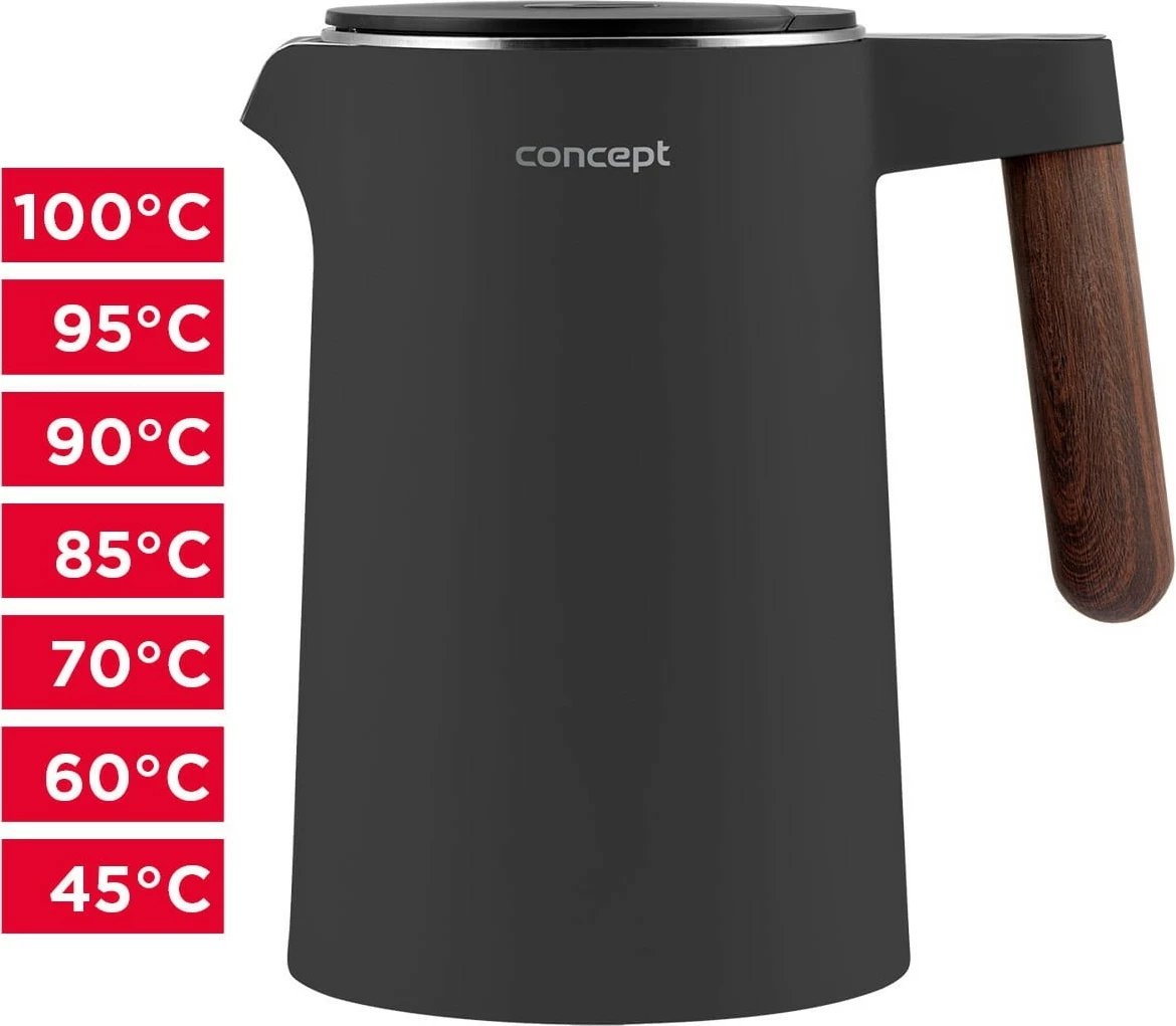 Ibrik elektrik Concept RK3305 Norwood, 1.5L, Gri e errët