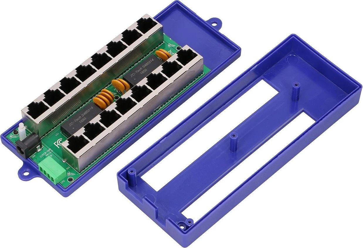 PoE Injector Extralink 8 Porta, Gigabit, Mode B, Blu