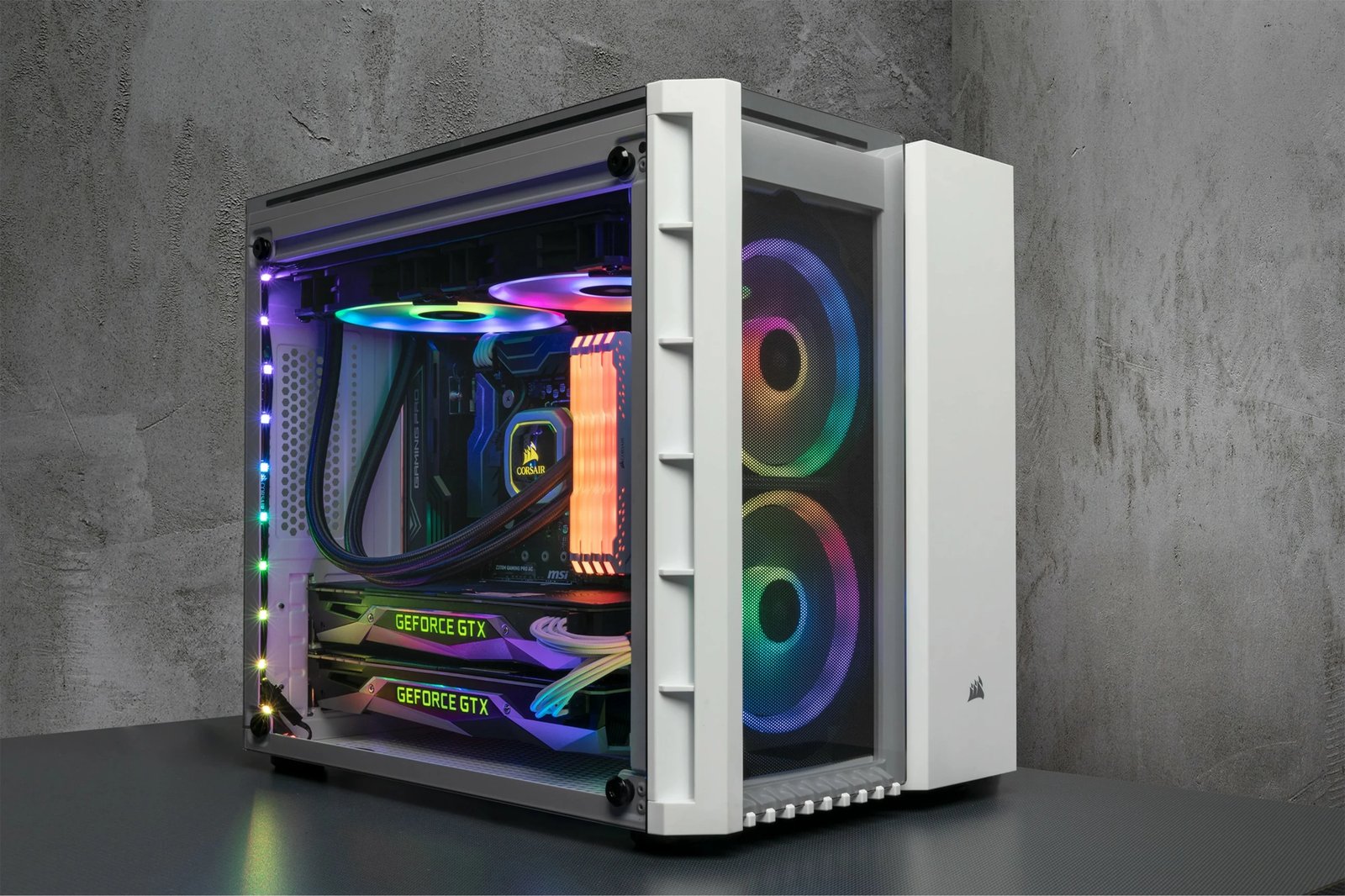 Kasë Corsair Crystal 280X, micro ATX, xham i temperuar, e bardhë