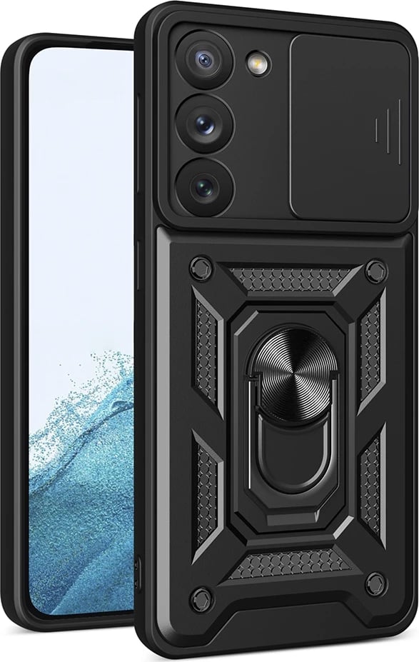 Mbështjellës Hurtel Hybrid Armor Camshield për Samsung Galaxy S23, i zi