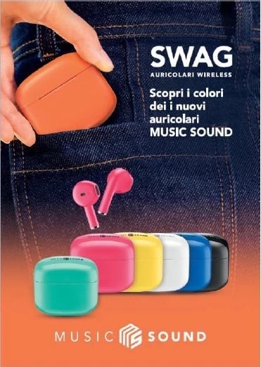 Kufje Cellular Line MS Auricolari Swag TWS BT, Rosso