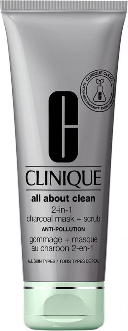 Maskë fytyre për femra Clinique All About Clean 2-in-1 Charcoal Mask + Scrub 100ml