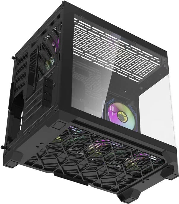 Kasë Darkflash FT418 me 6 ventilatorë aRGB, Mini Tower, e zezë