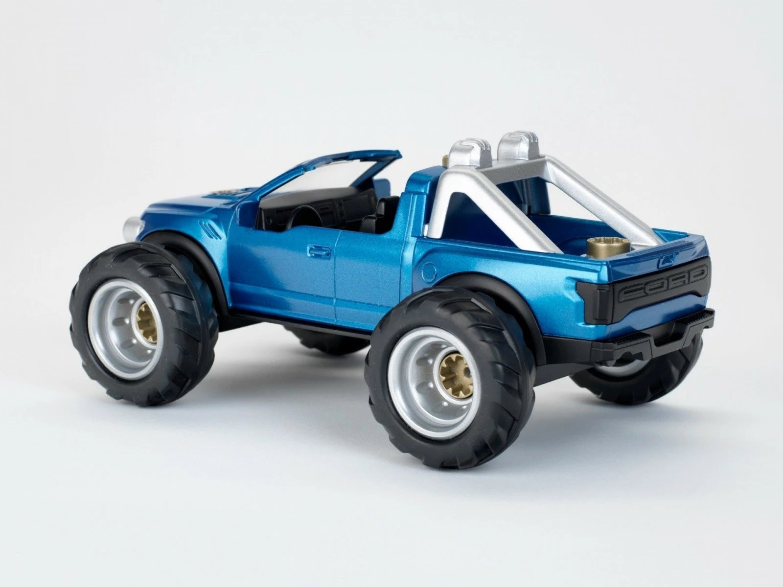 Lodër makinë Klein Ford F-150 Raptor 3-in-1, për djem, Blu/Argjend