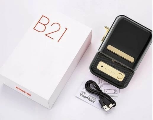 Printer etiketa Niimbot B21S, termik, portativ, USB-C/Bluetooth, i zi, me 1 rolë