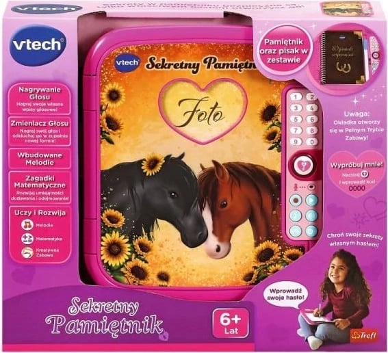 Ditar sekret interaktiv Vtech 61672 me stilolaps, për fëmijë, Rozë