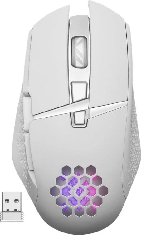 Maus wireless Defender Glory GM-514, RGB, 3200 DPI, i bardhë