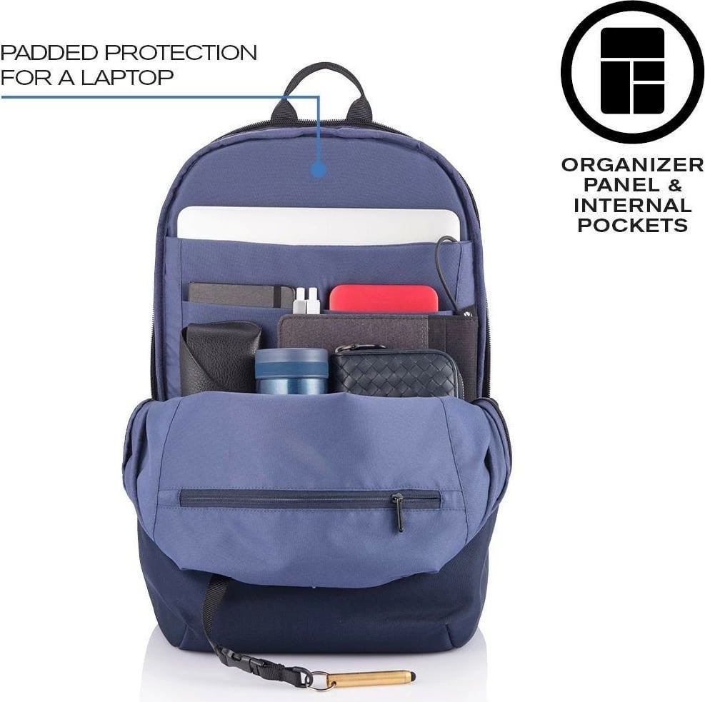 Çantë shpine XD DESIGN BOBBY SOFT, 13-16L, për laptop 15.6", navy blue